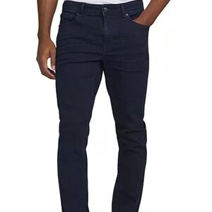 NEW DKNY Bedford Men's Slim Fit Straight Leg Black Rinse Denim Jeans (36x32)